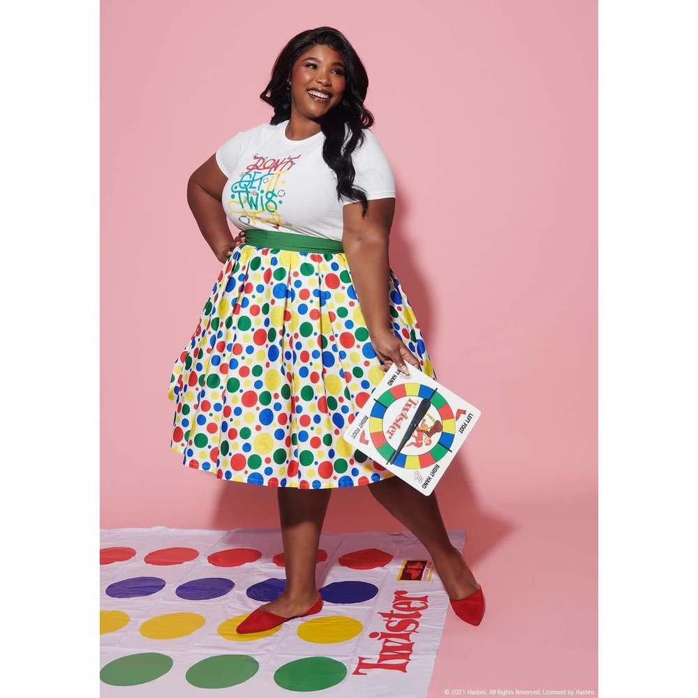 Unique Vintage HASBRO Twister Swing Skirt - Polka Dot Pinup Twee, Med $149